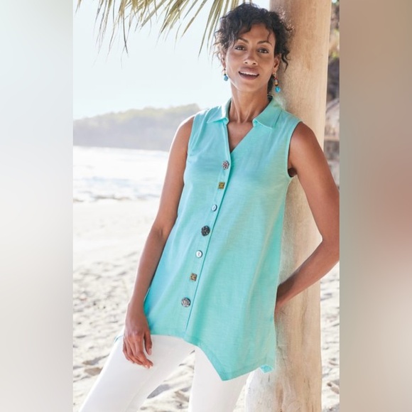 Soft Surroundings Button Tank - Picture 4 of 8